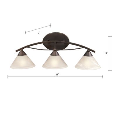 Elysburg 25″ Wide 3-Light Vanity Light - Oil Rubbed Bronze