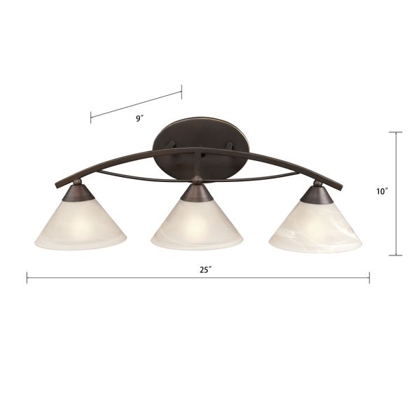 Elysburg 25'' Wide 3-Light Vanity Light - Oil Rubbed Bronze