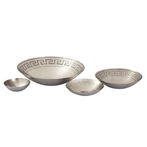 Greek Key Centerpiece Bowl - Nickel 2