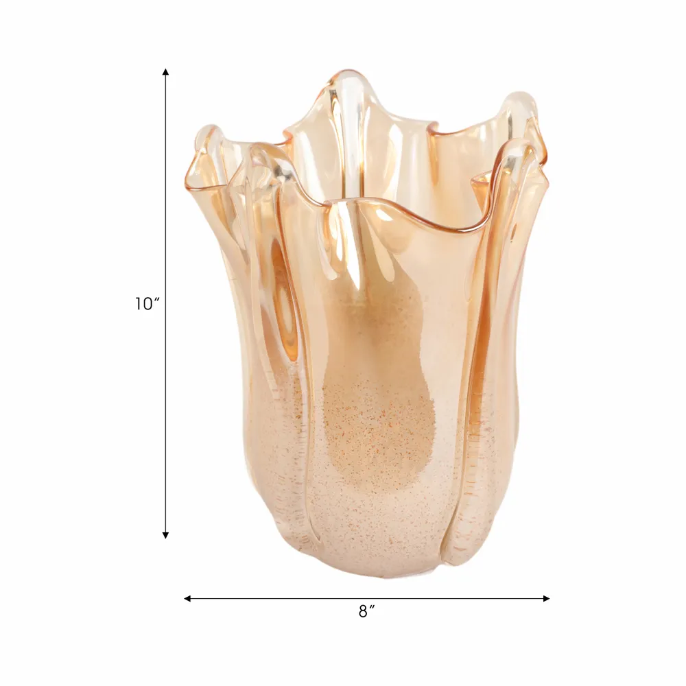 DAXTONROSE TAN GLASS VASE 10 (IN)
