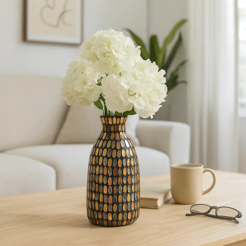 WALTONOAK BRONZE GLASS VASE 9 (IN)
