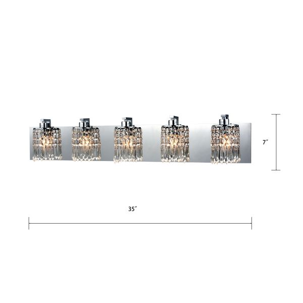 Optix 35'' Wide 5-Light Vanity Light - Polished Chrome