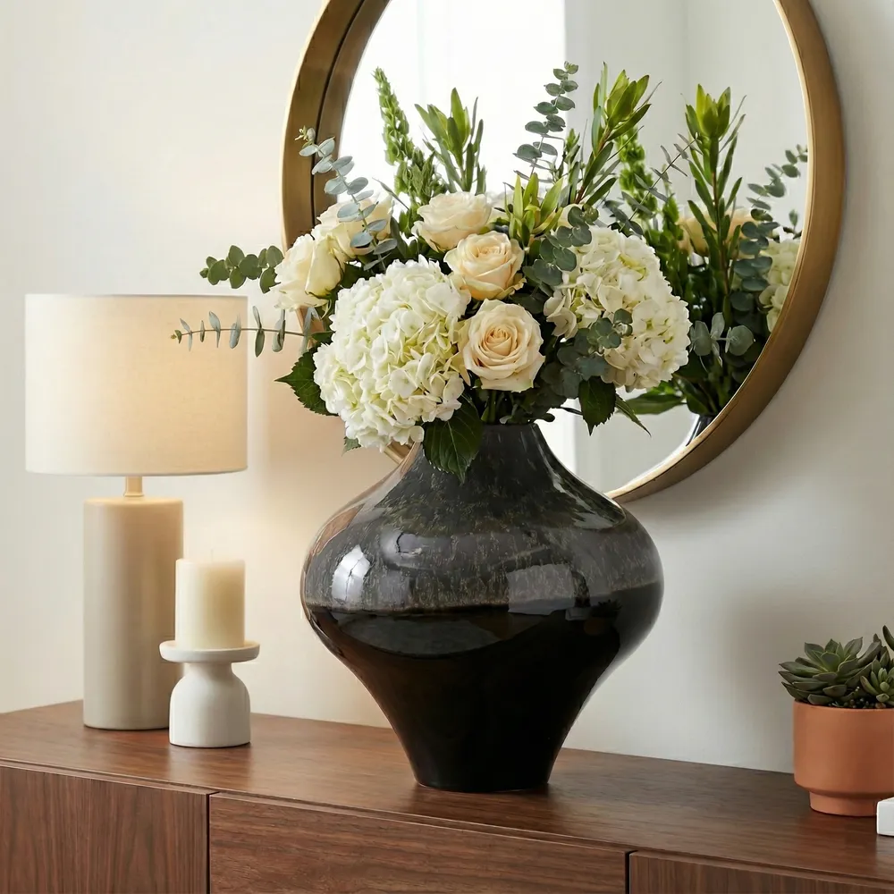 GARRETTSIDE BROWN VASE 14 (IN)