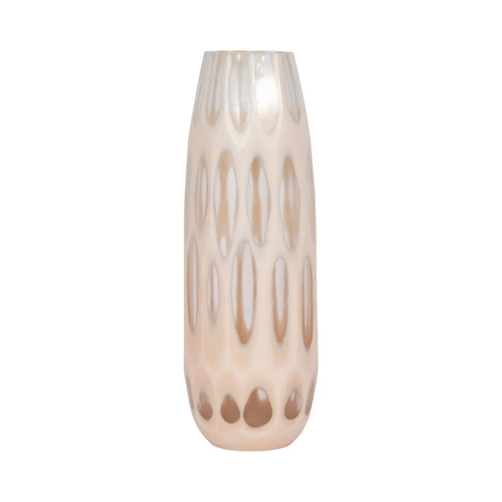 HATCHERHAVEN TAN GLASS VASE 18 (IN)