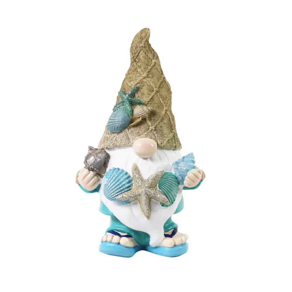 9-3/4" GNOME WITH STARFISH AND SHELLS