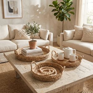 THEADALE SET OF 3 BROWN TRAY 8 (IN) 2