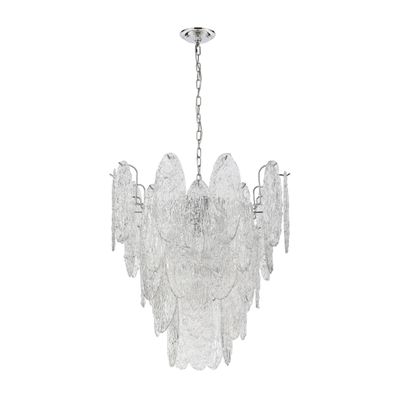 Frozen Cascade 26'' Wide 9-Light Chandelier - Polished Chrome