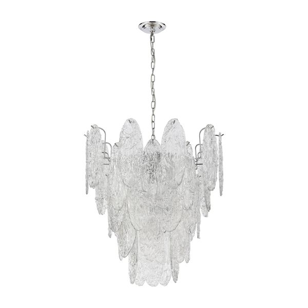 Frozen Cascade 26'' Wide 9-Light Chandelier - Polished Chrome
