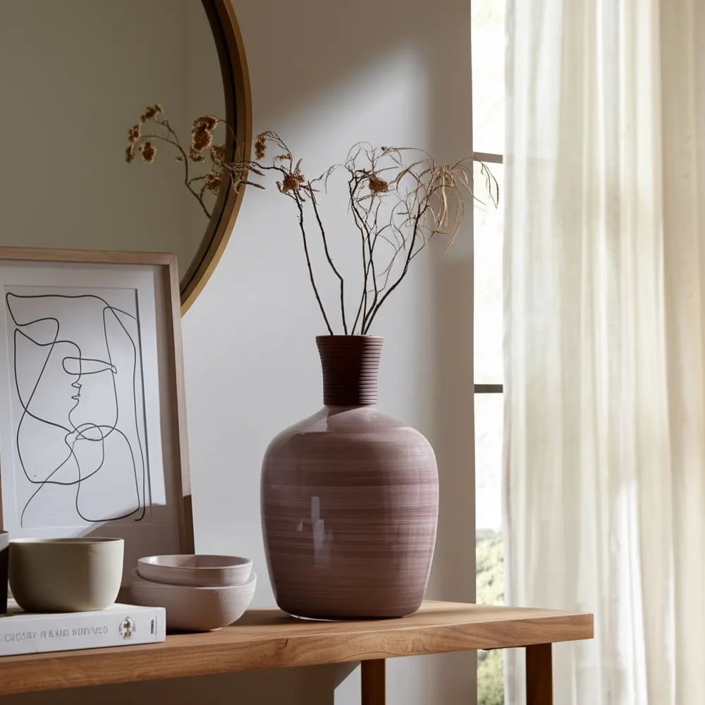 ELDONWICK BROWN GLASS VASE 16 (IN)