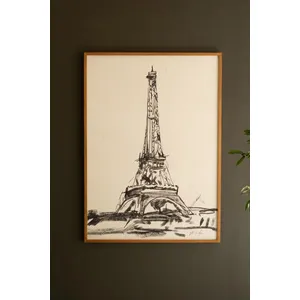 Framed Black & White Eiffel Tower Print 1