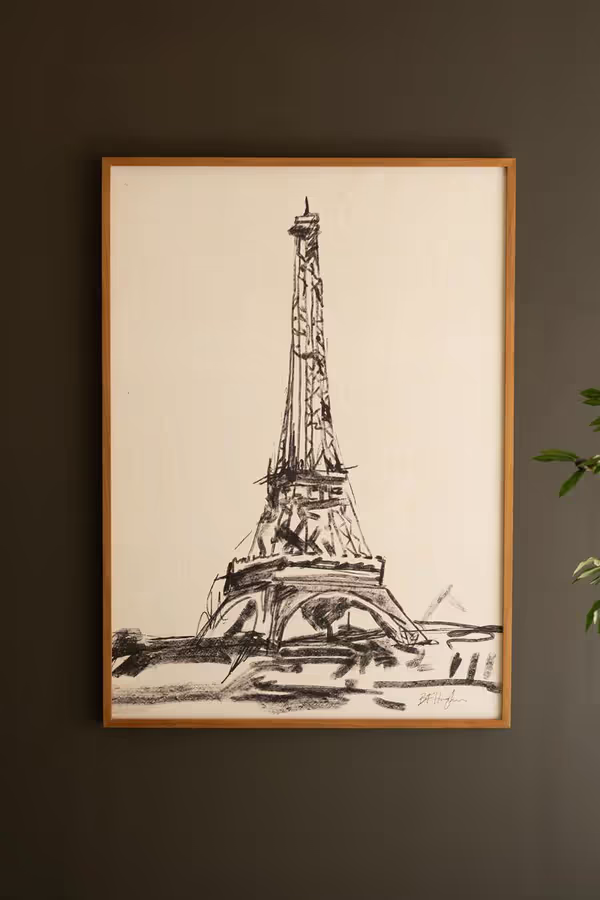 Framed Black & White Eiffel Tower Print