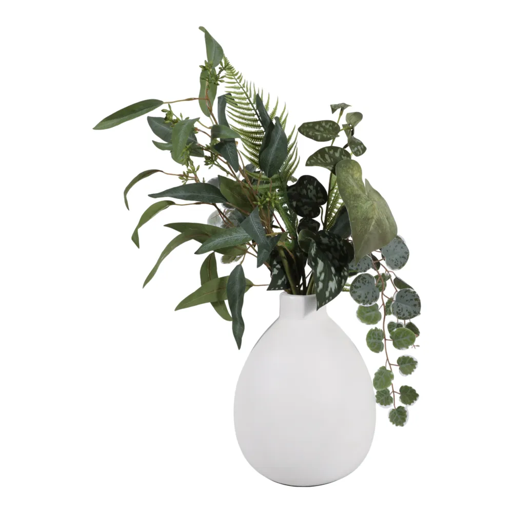 DUTTONSIDE WHITE VASE 10 (IN)