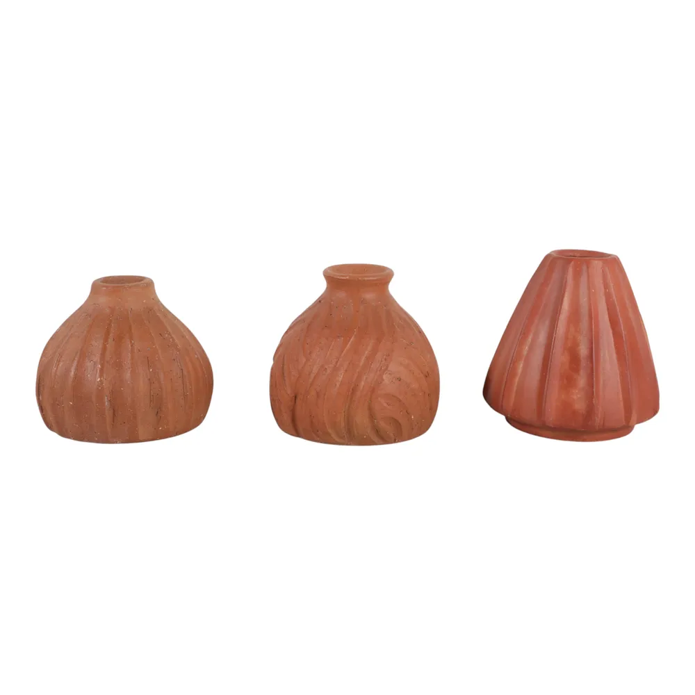 AVASHAW SET OF 3 RED VASES 5 (IN)