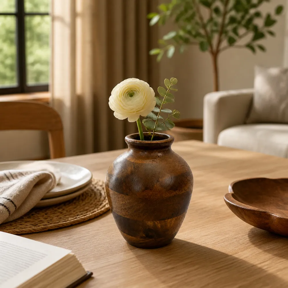 BELDENOAK BROWN VASE 6 (IN)
