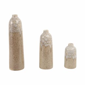 KELSEYLAKE SET OF 3 TAN VASES 16 (IN) 3