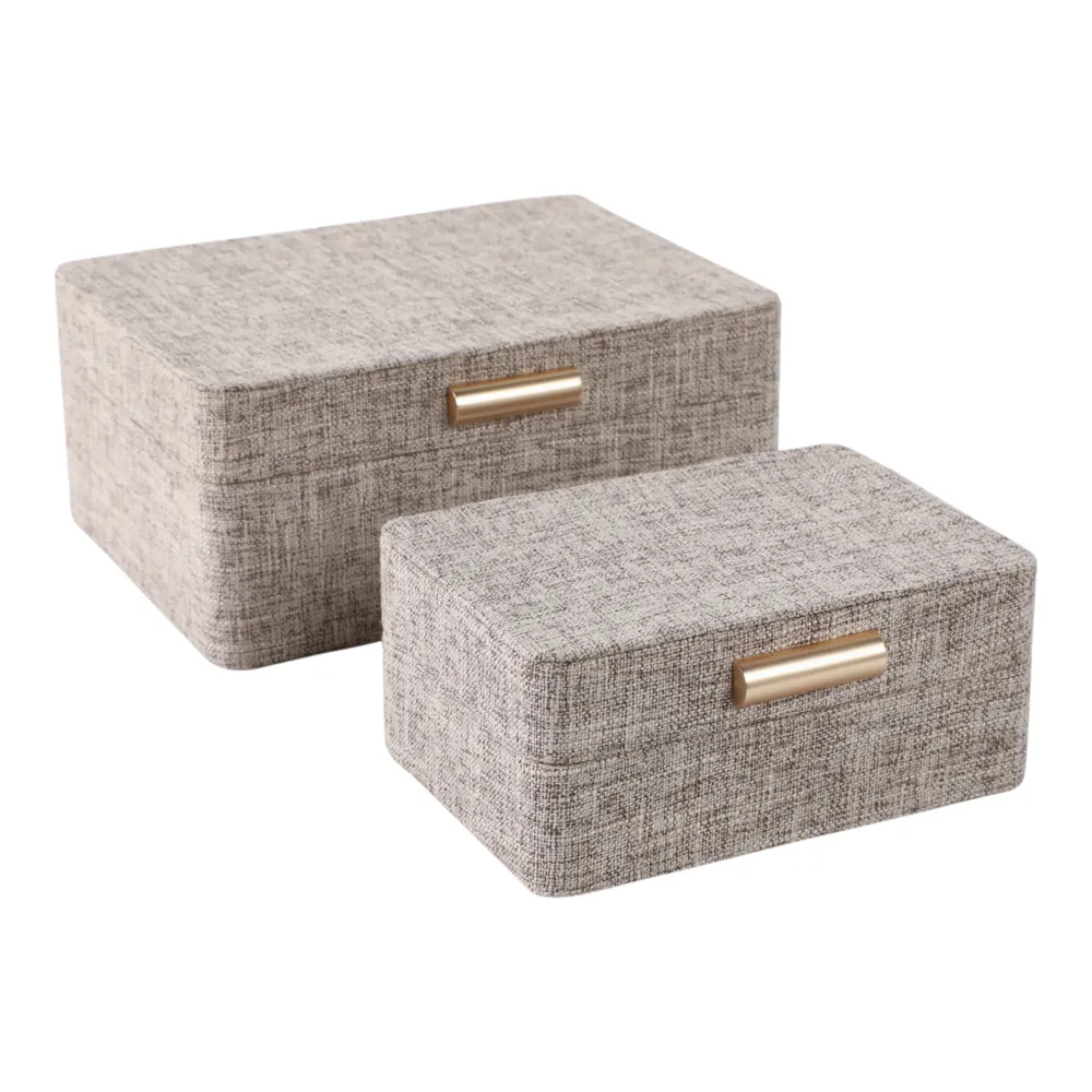 EVERTONPORT SET OF 2 BROWN BOXES 5 (IN)