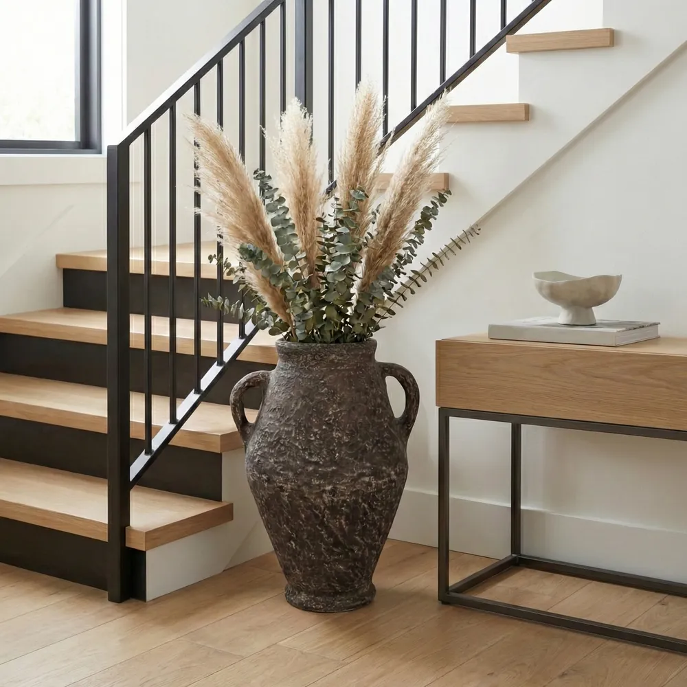 NATESTONE BROWN VASE 31 (IN)