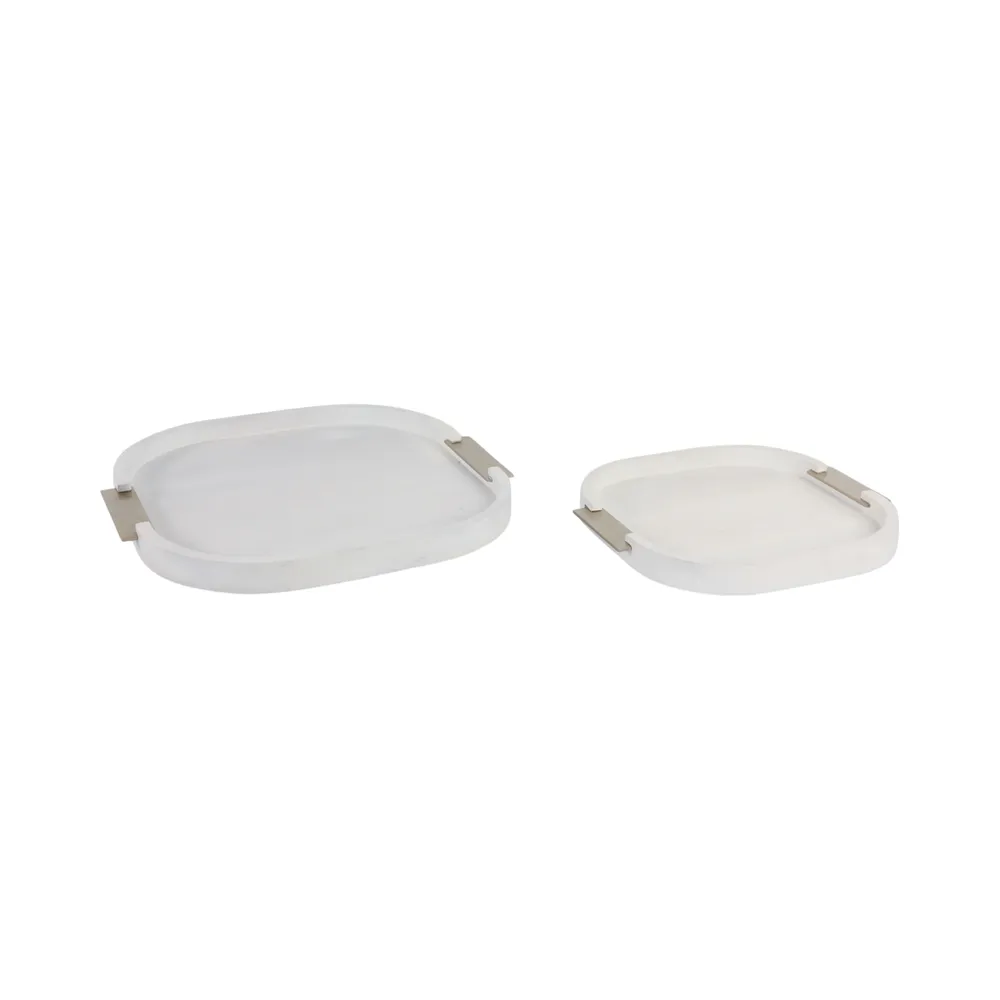 HOBARTSIDE SET OF 2 WHITE TRAY 2 (IN)