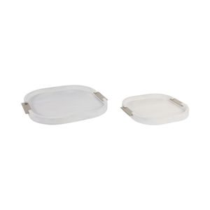 HOBARTSIDE SET OF 2 WHITE TRAY 2 (IN) 3