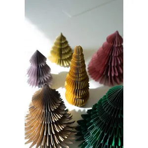 Set of 6 Jewel Tone Paper Accordian Christmas Trees 4
