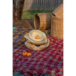 Set of 3 Rustic Teakwood Bowls 2