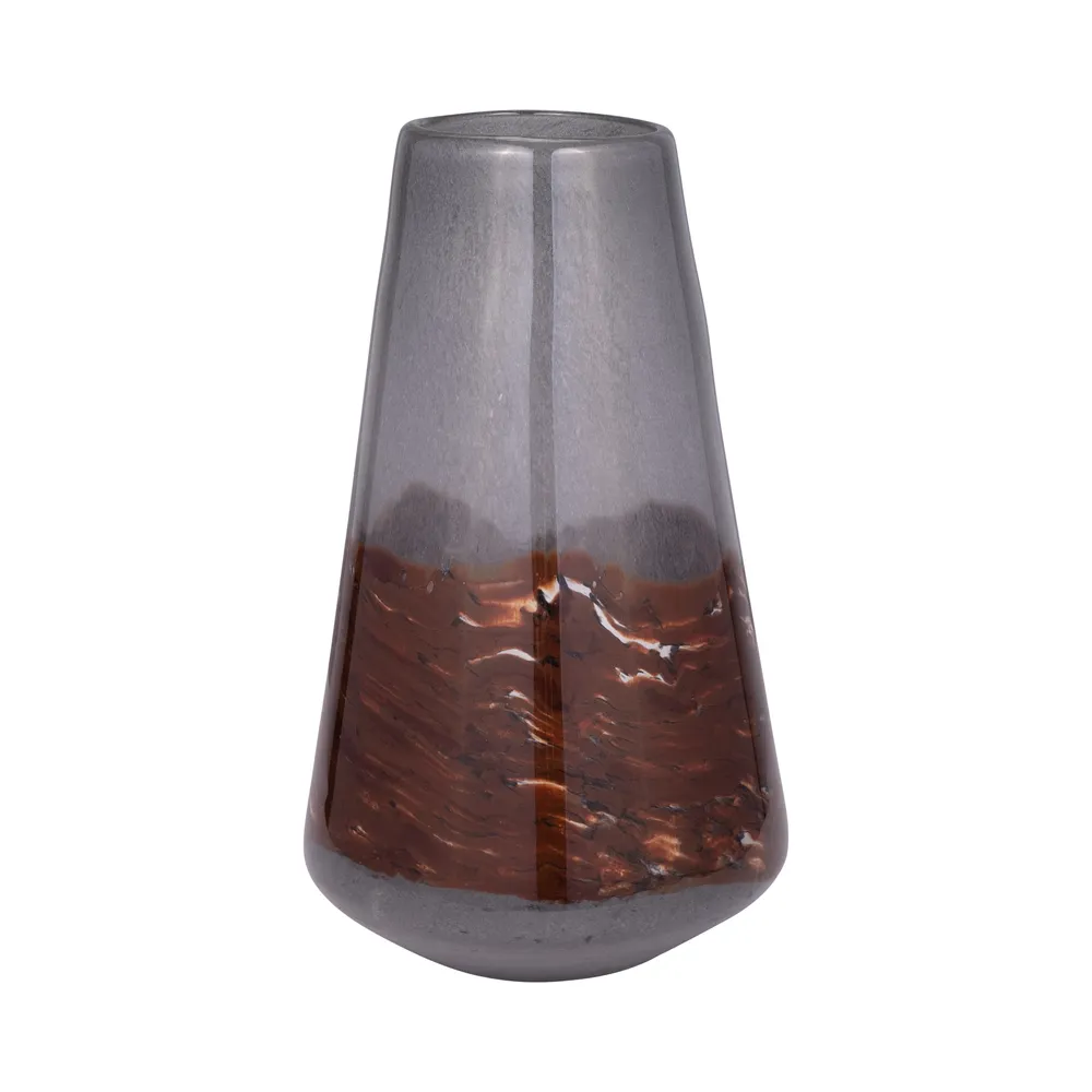 EVERTONVALE BLACK GLASS VASE 14 (IN)