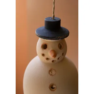 Hanging Clay Snowman Chime 2
