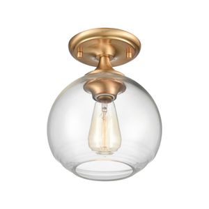 Angie 8'' Wide 1-Light Semi Flush Mount - Satin Brass 3