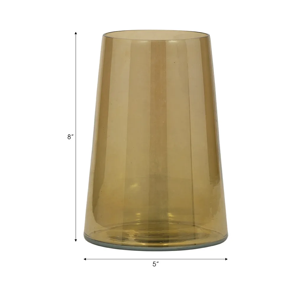 HARLANGROVE GOLD GLASS VASE 8 (IN)