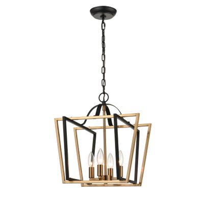 Bridgette 16″ Wide 4-Light Pendant - Matte Black