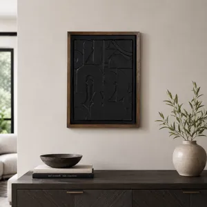 29X22" PAPER MACHE WALL ART, BLACK/DARK BROWN 11
