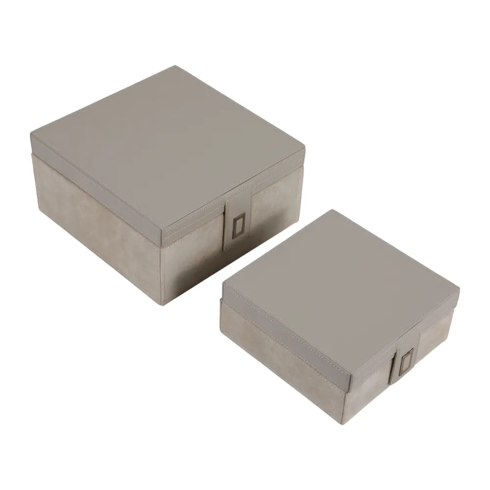 BENTONBEACH SET OF 2 IVORY BOXES 5 (IN)