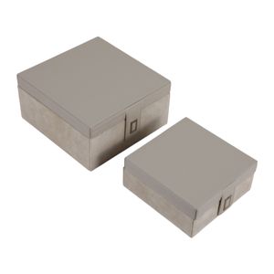 BENTONBEACH SET OF 2 IVORY BOXES 5 (IN) 5