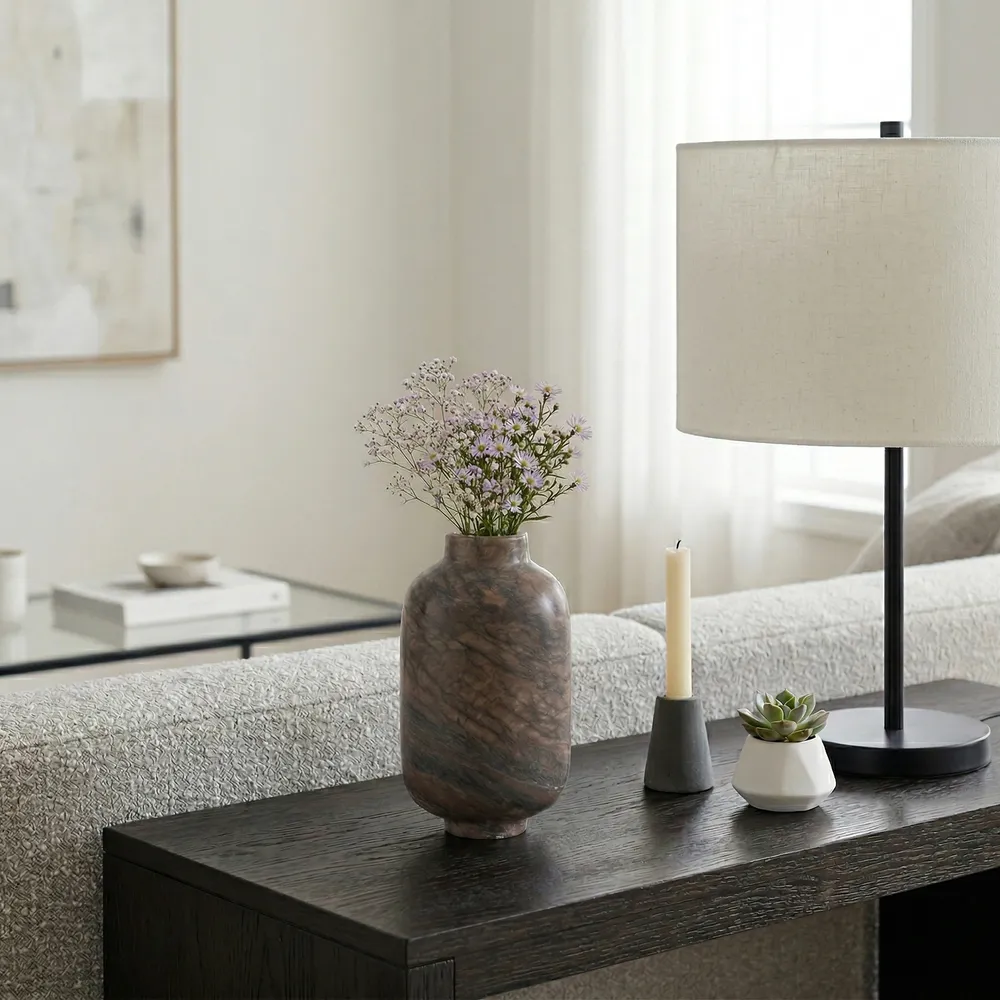 SKYLERBROOK BROWN VASE 9 (IN)