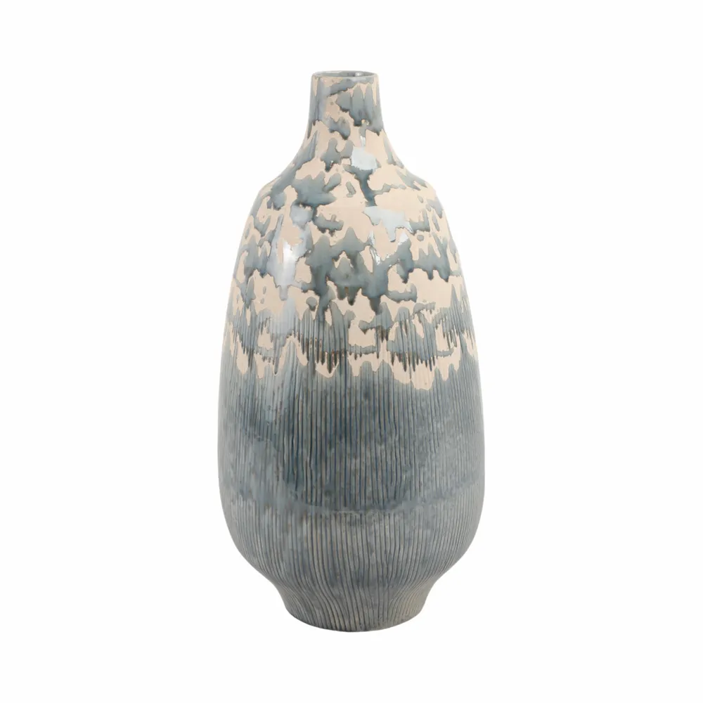 TROY GRAY VASE 18 (IN)