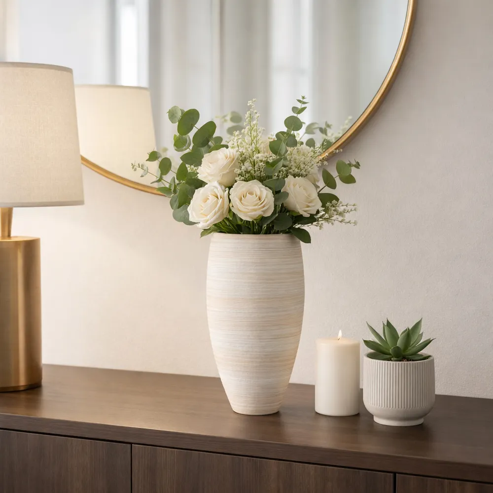 RIDLEYLAKE TAN VASE 14 (IN)