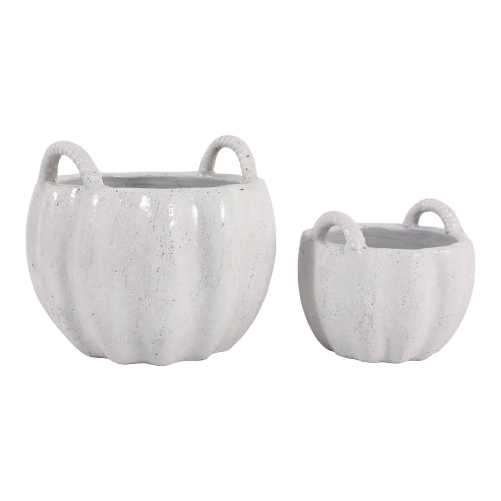 THEAHAM SET OF 2 WHITE PLANTER 11 (IN)