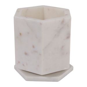 7" MARBLE SWIVEL PENCIL CUP, WHITE 5