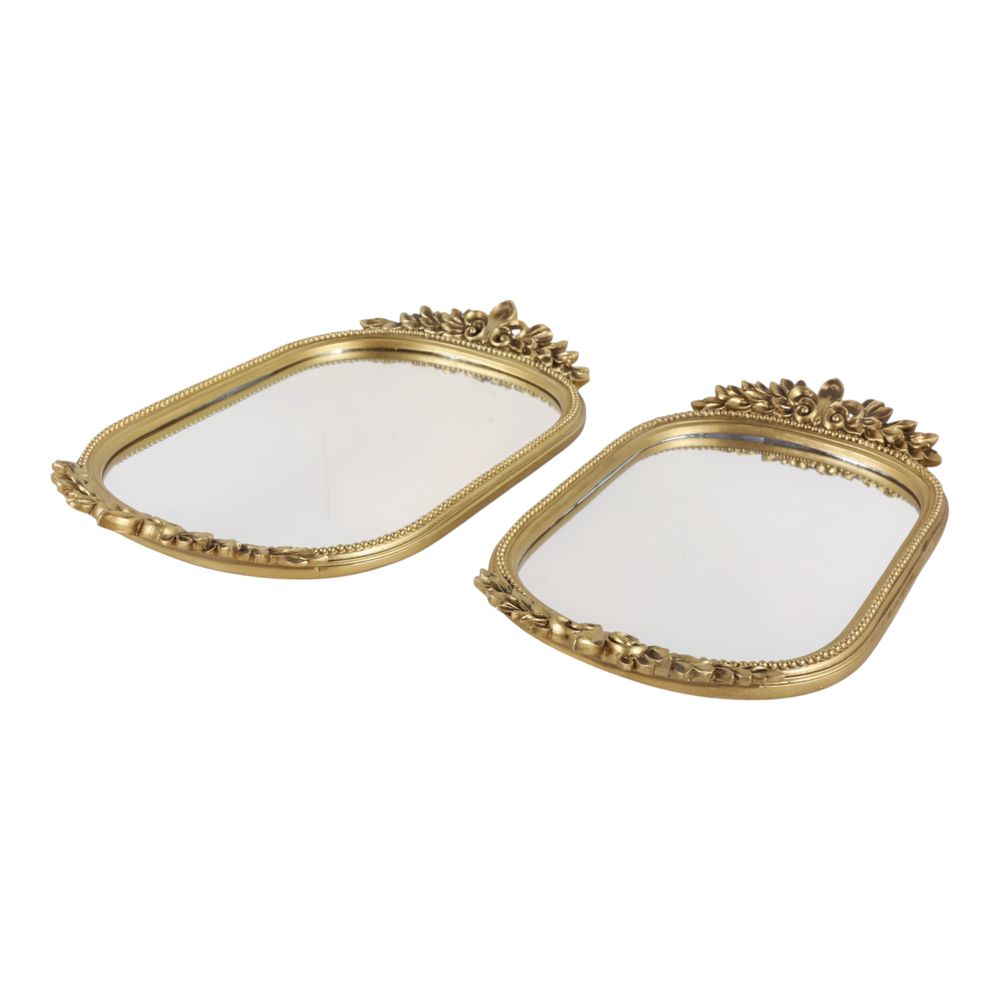 LEONAROSE SET OF 2 GOLD TRAY 2 (IN)