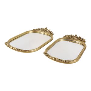 LEONAROSE SET OF 2 GOLD TRAY 2 (IN) 3