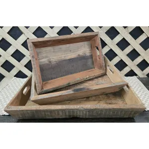 Wooden Tray 22,18 and 16in Set of 3 2