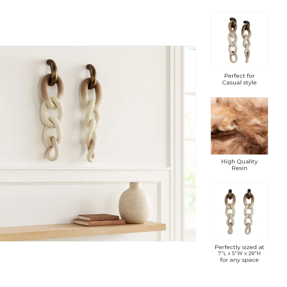 REGANOAK SET OF 2 BROWN DECOR 28 (IN)