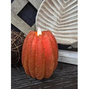 Pear Shaped Moving Flame Grunge Pumpkin 4x4.5in 2