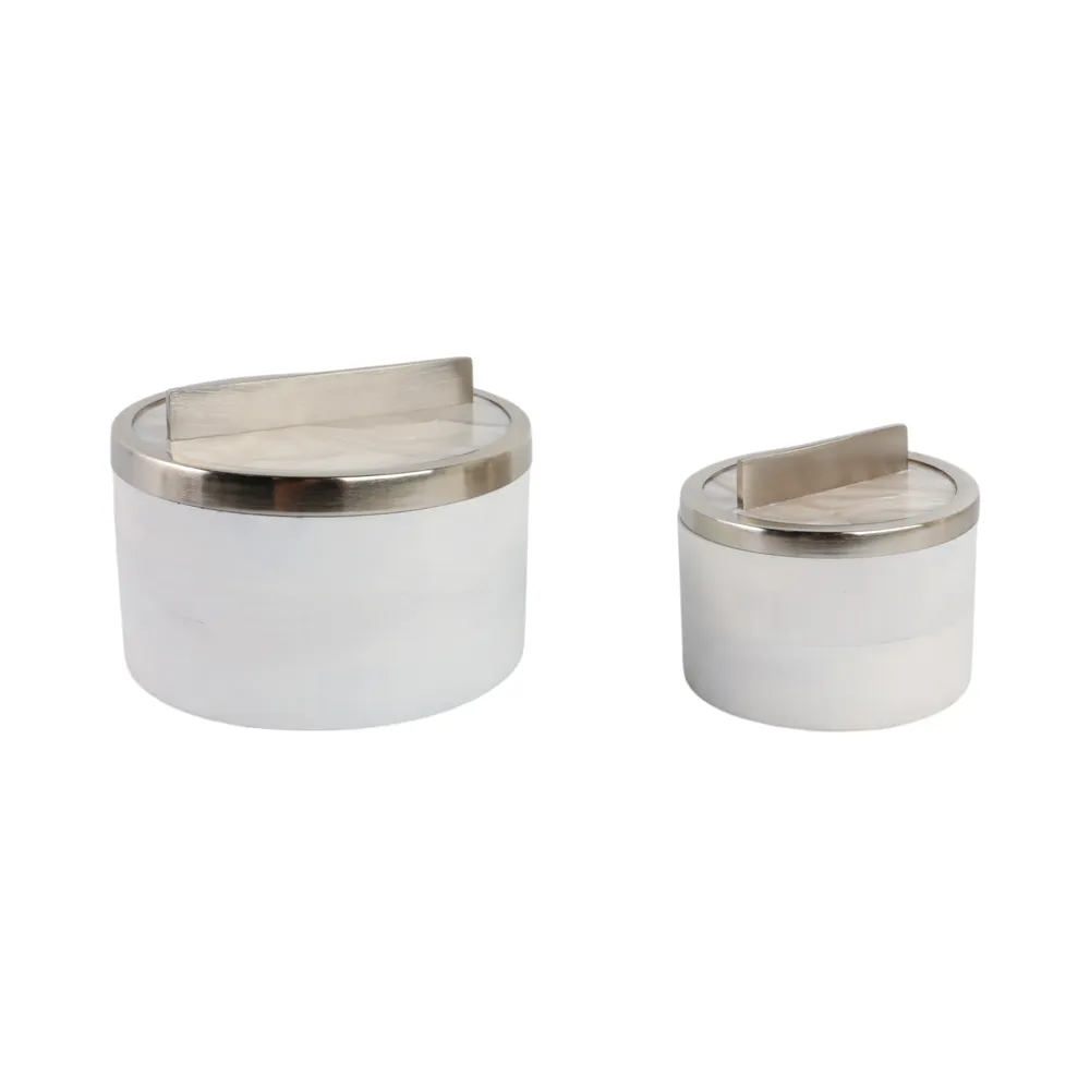 CHATHAMWORTH SET OF 2 WHITE BOXES 6 (IN)