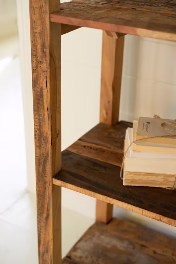 Set of 3 Recycled Wood Shelving Units