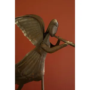 Set of 2 Rustic Metal Folk Art Angels 3