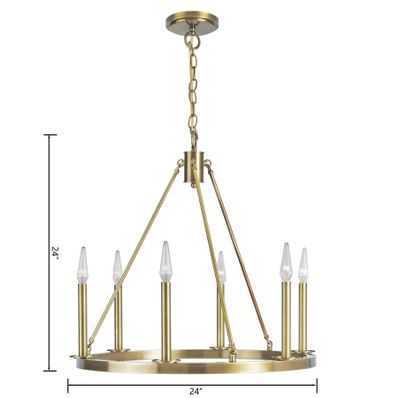 Martin 24'' Wide 6-Light Chandelier - Bronze