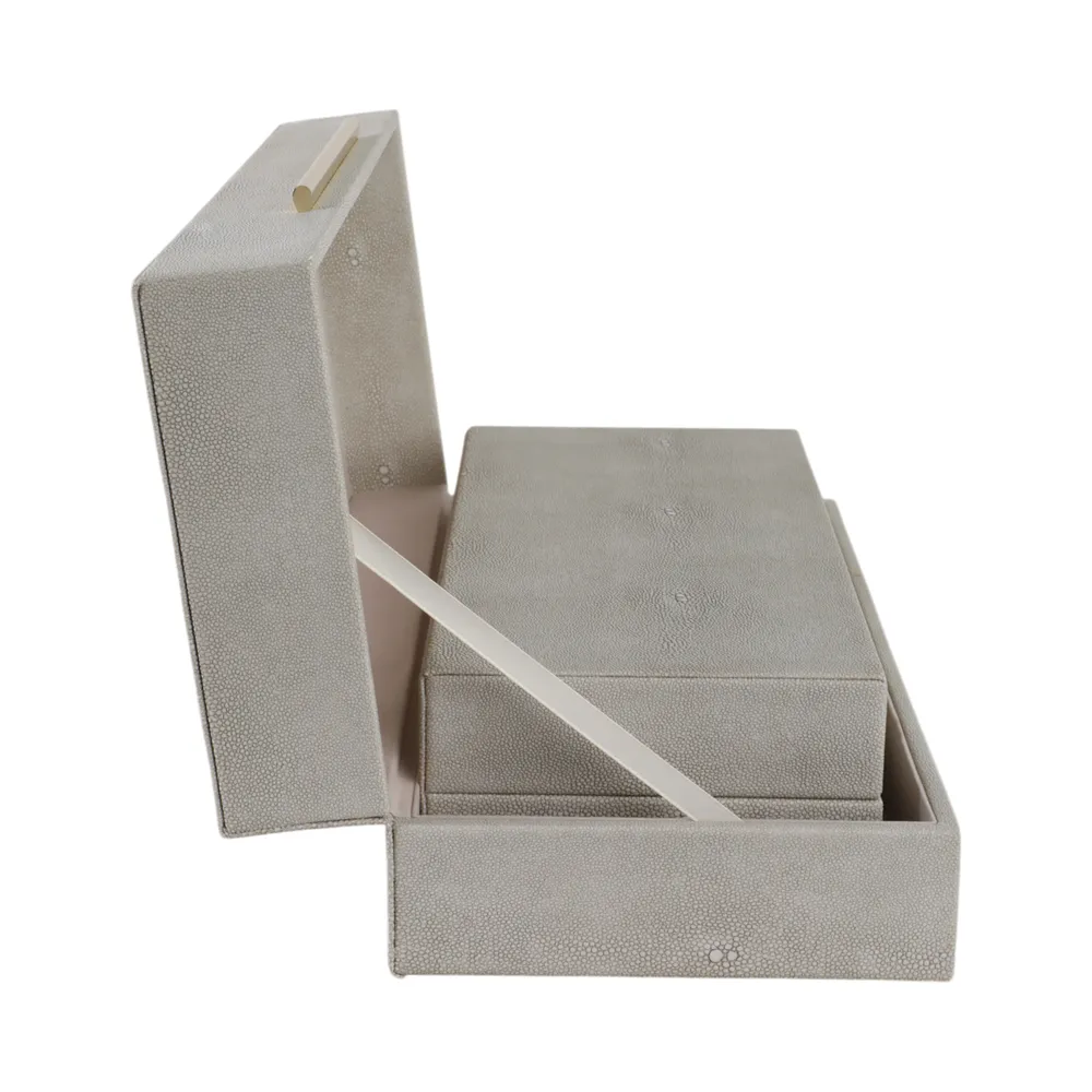 DAVINPARK SET OF 2 IVORY BOXES 4 (IN)