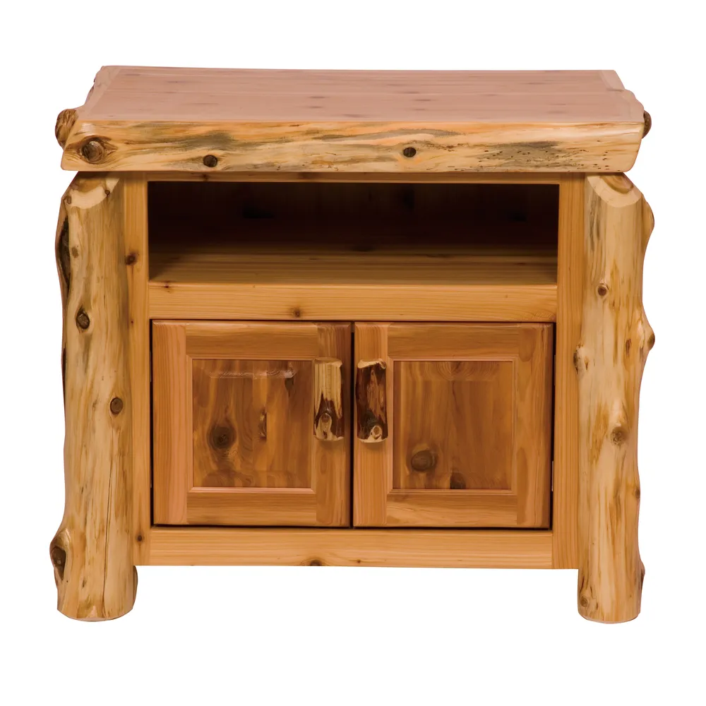 Cedar Log Television Stand - Coffee