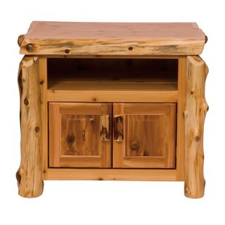 Cedar Log Television Stand - Weathered